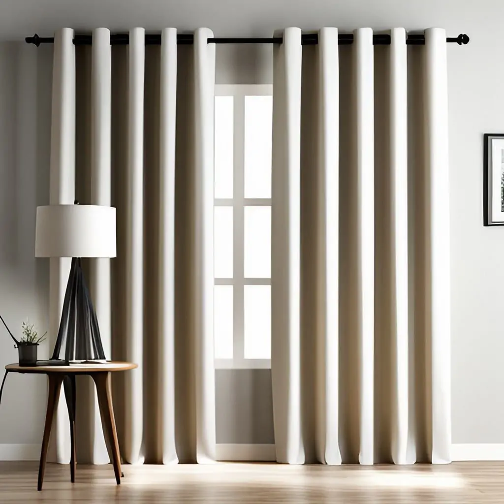 Bright White Color Curtains for beige walls
