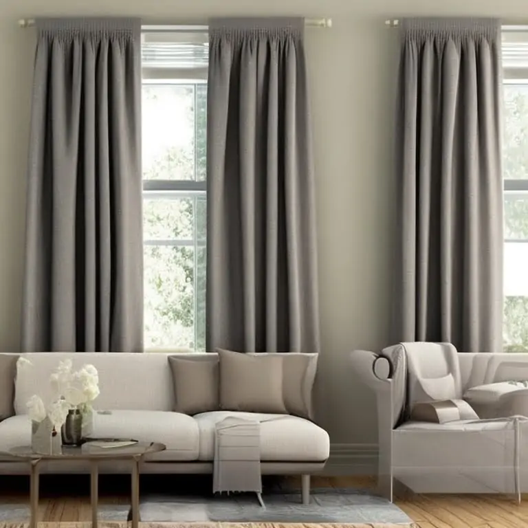Gray color  Curtains for  beige color walls