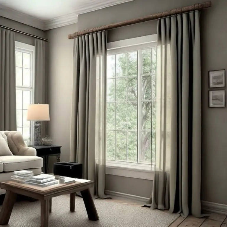 Neutral Linen color Curtains beige walls