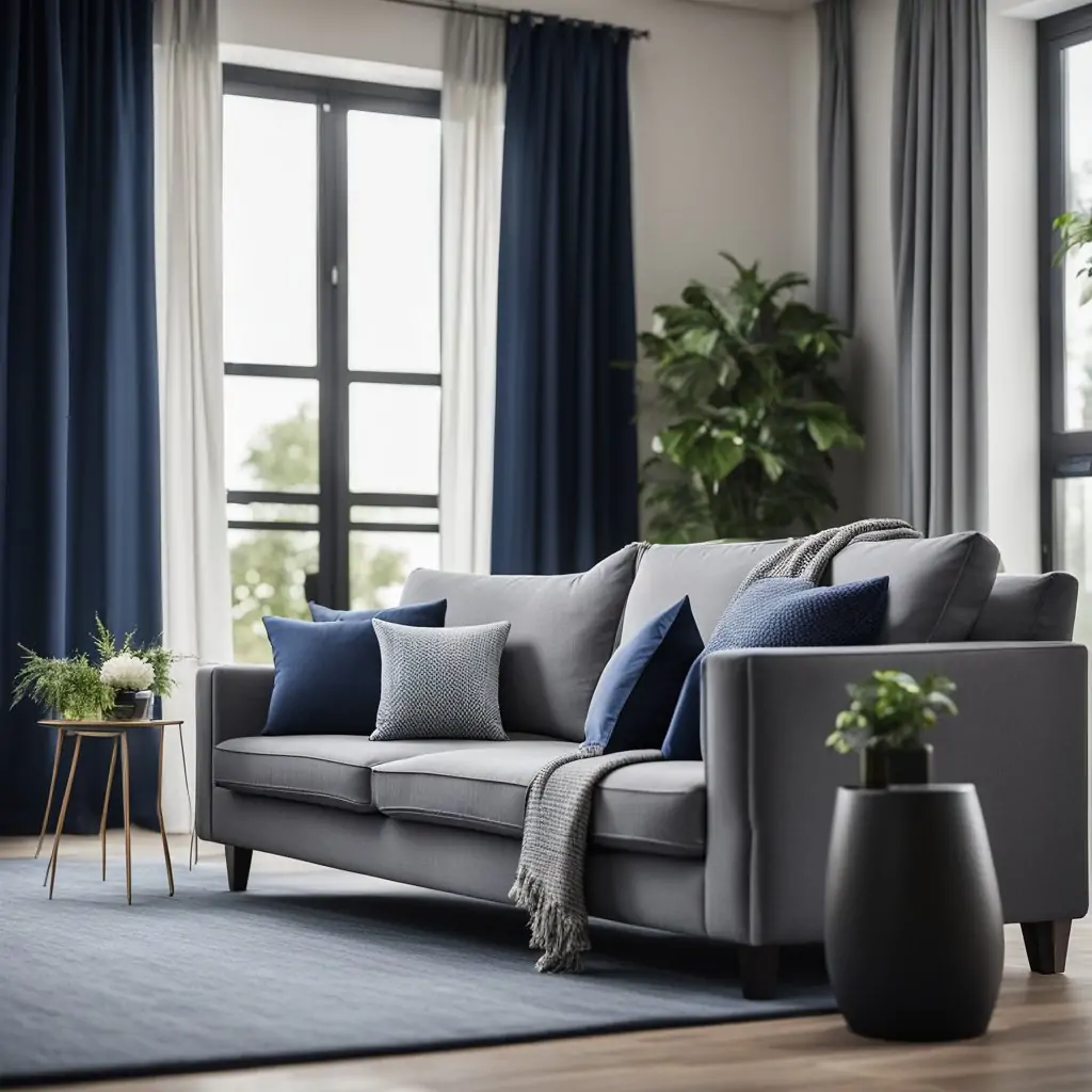 Color Curtains Go Well With A Grey Sofa